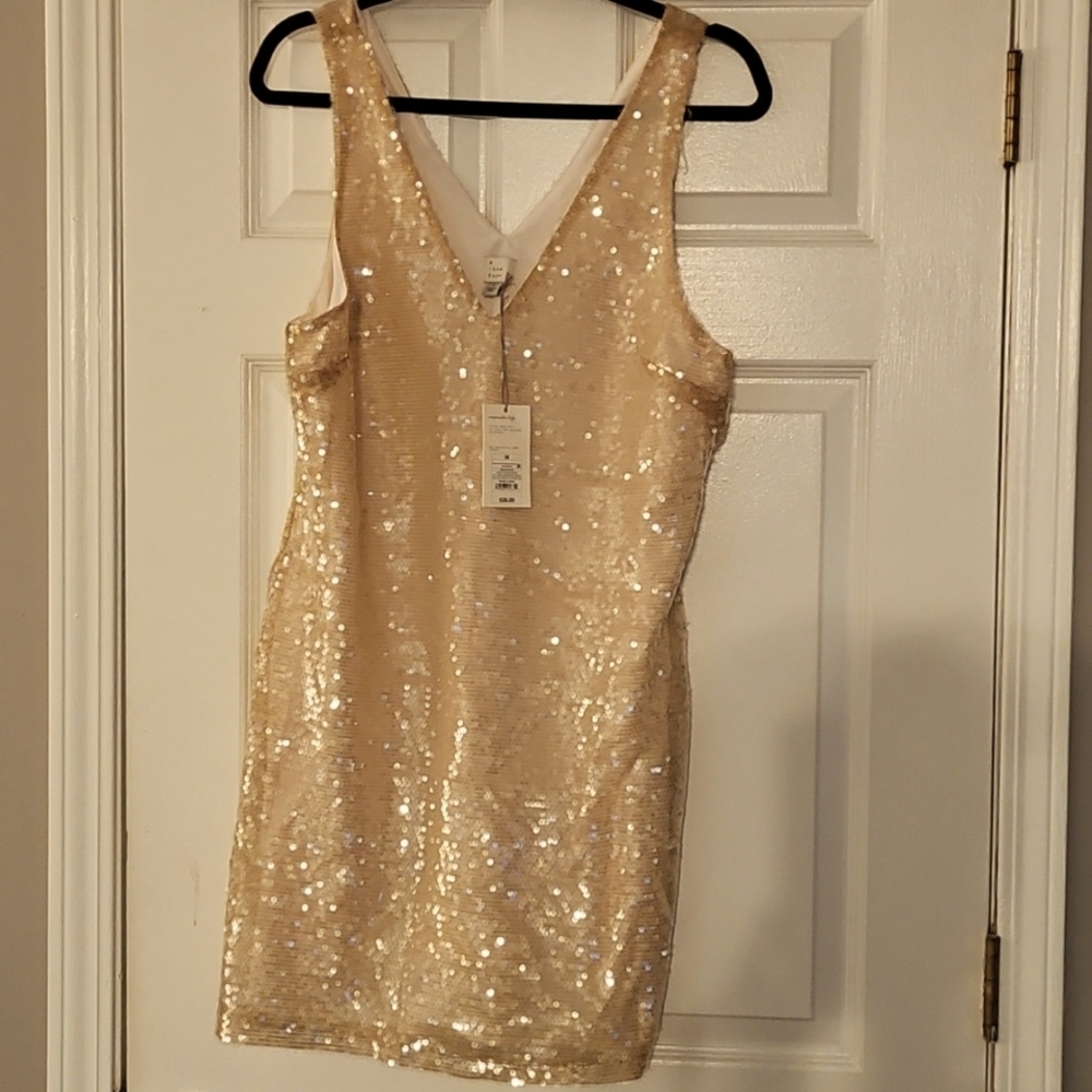 Champagne sequin dress